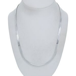 Vintage Italy Sterling Silver 925 5.1mm Herringbone Chain Necklace 20"